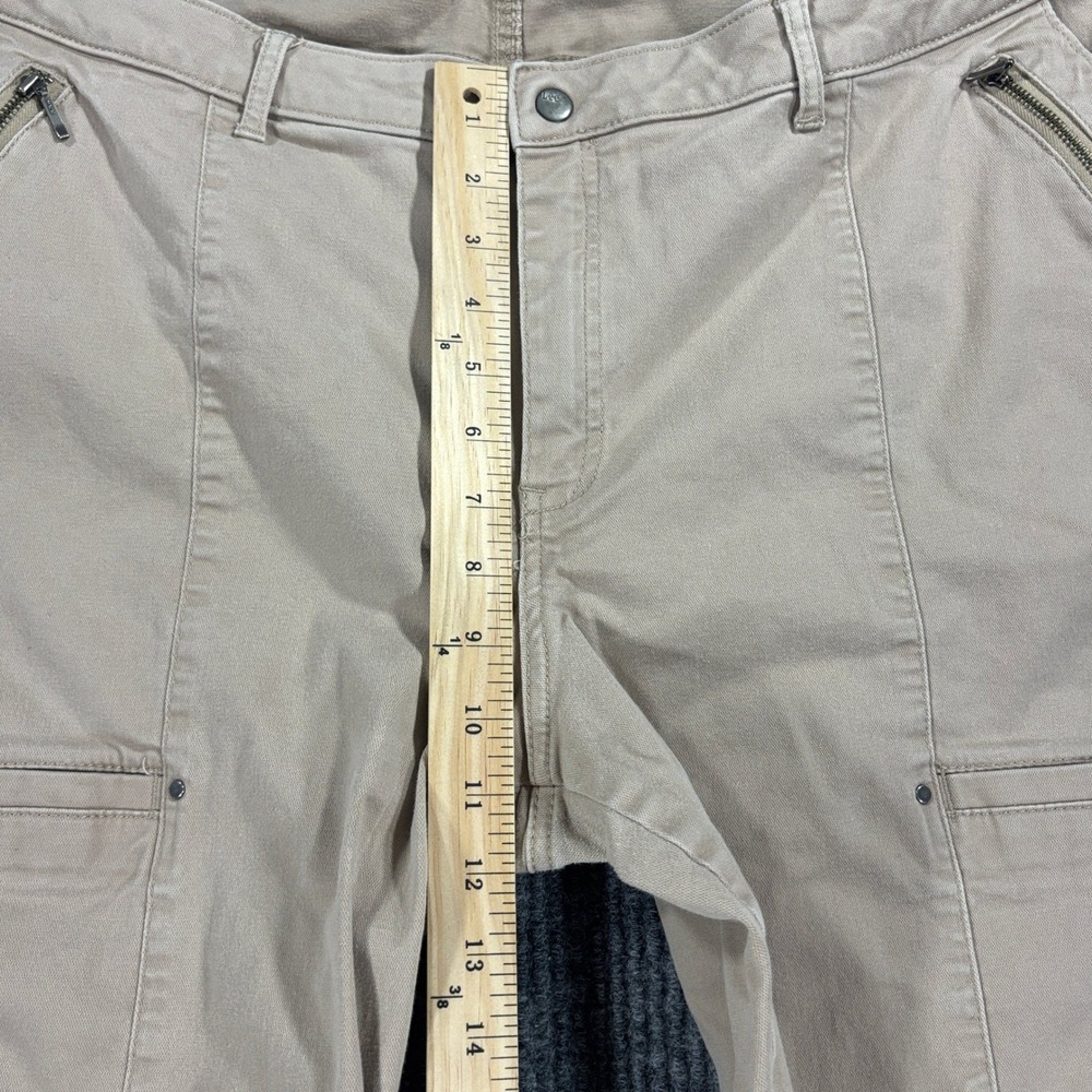 Lee Modern Series Straight Fit Pants Women 22W Tan Khaki Utility Zipper Pockets - Picture 6 of 14